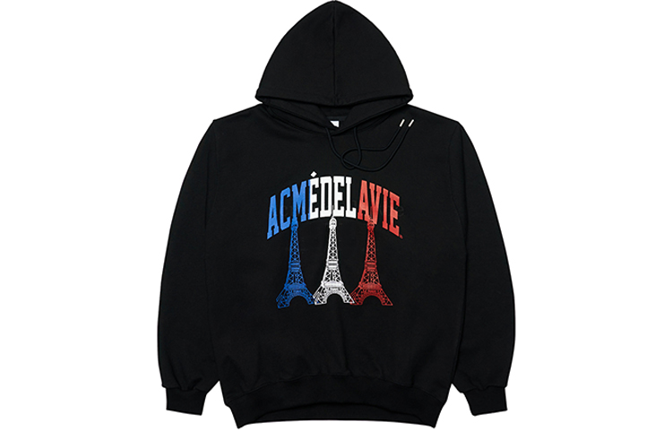 acmé de la vie Eiffel Tower Logo Black Hoodie Unisex ADLV-21FW-HDAEFT-BLK