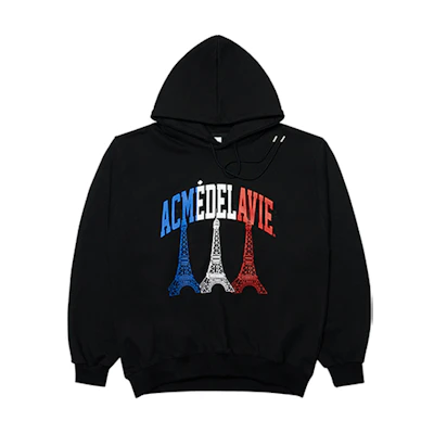 acmé de la vie Eiffel Tower Logo Black Hoodie Unisex ADLV-21FW-HDAEFT-BLK