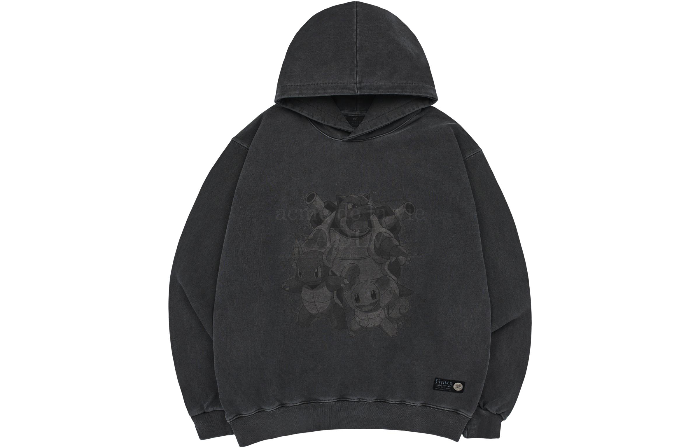 acmé de la vie Graphic Print Black Hoodie Unisex Long Sleeve Pullover ADLV-23SS-HDPKSQ-CHA