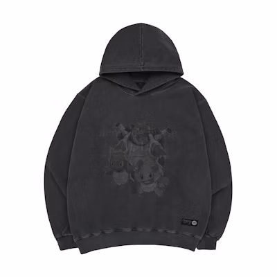 acmé de la vie Graphic Print Black Hoodie Unisex Long Sleeve Pullover ADLV-23SS-HDPKSQ-CHA