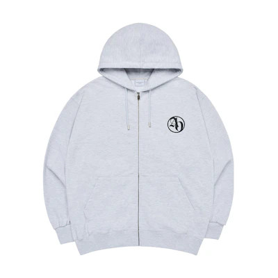 acmé de la vie Graphic Print Zip-Up Hoodie Jacket Unisex - Gray ADLV-23FW-ZPLSBL-MEL