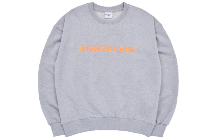 acmé de la vie Grey Unisex Crewneck Sweatshirt with Solid Letter Logo Embroidery ADLV-23SS-SWLSPT-GRY