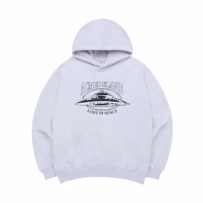 acmé de la vie Letter Print Graphic Hoodie Grey Loose Fit Long Sleeve ADLV-23FW-HDALSP-MEL