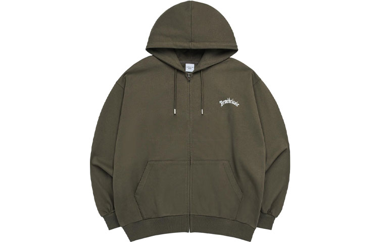 acmé de la vie Letter Teddy Print Zip-Up Hoodie Jacket Unisex Cocoa Color ADLV-23FW-ZPAGCB-CCA