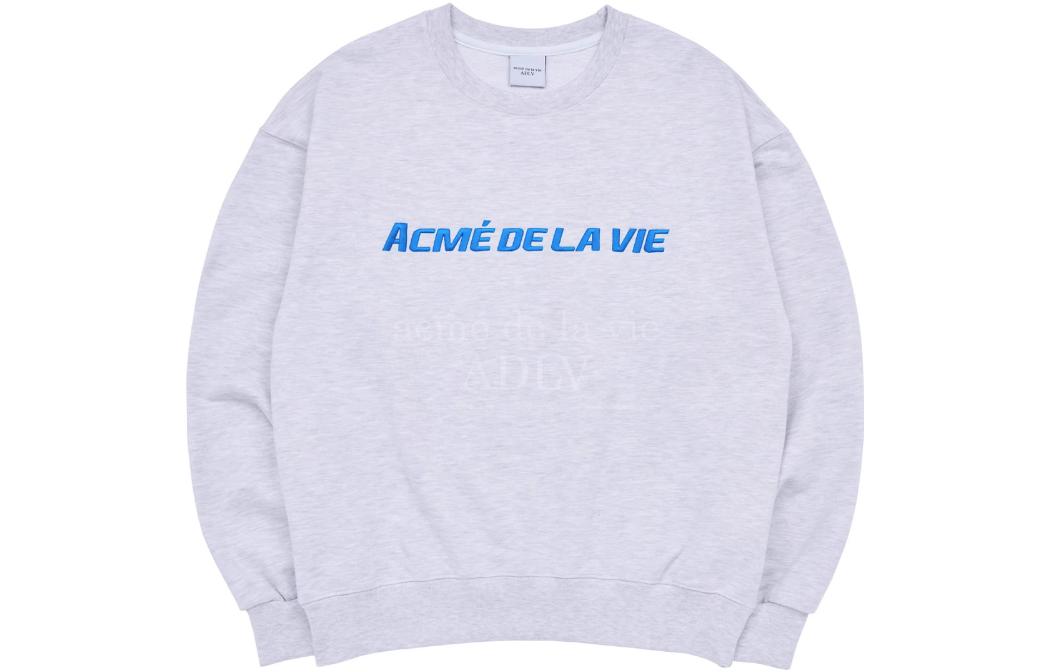 acmé de la vie Light Gray Loose Fit Crewneck Long Sleeve Sweatshirt Men ADLV23SSSWSWLSPT06