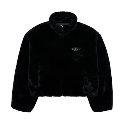 acmé de la vie Logo Printed Zip-Up Short Jacket Black Unisex ADLV-23FW-JKLSCF-BLK