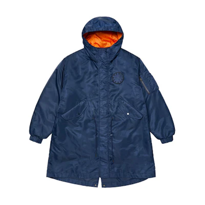 acmé de la vie Navy Blue Casual Solid Oversized Hoodie Jacket ADLV-21FW-JKFTVW-NVY