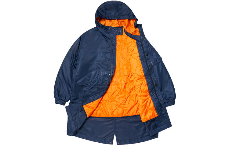 Shop acmé de la vie Hoodie Oversized Navy Blue Jaket Casual Solid ADLV-21FW-JKFTVW-NVY