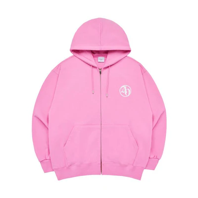 acmé de la vie Pink Letter Print Zip-Up Hoodie Jacket Unisex ADLV-23FW-ZPLSBL-PNK
