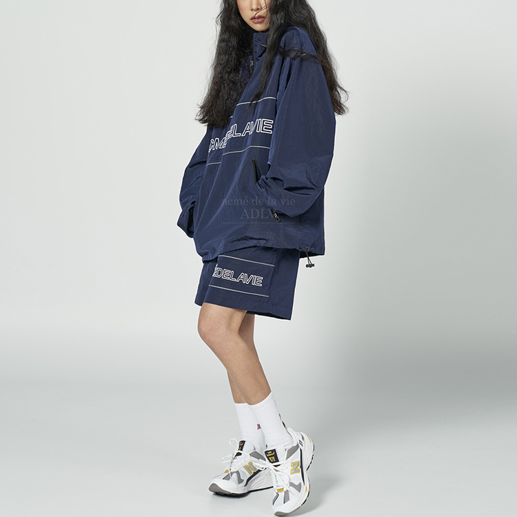 Details for acmé de la vie Jaket Hoodie Logo Reflektif Unisex Biru Dongker Nylon ADLV-21SS-OTAPPS-NVY