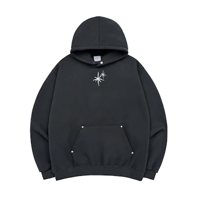 acmé de la vie Solid Star Print Hoodie Black Long Sleeve ADLV-23FW-HDACRM-CHA