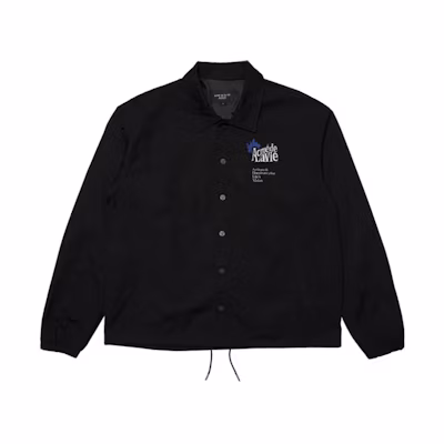 acmé de la vie SS22 Embroidered Oversized Coach Jacket Unisex Black ADLV-22SS-JKEWCC-BLK