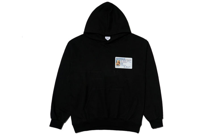 acmé de la vie Teddy Bear License Print Hoodie Unisex Black ADLV-21FW-HDATBL-BLK
