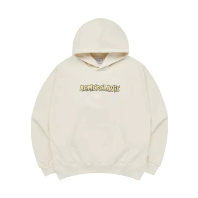 acmé de la vie White Oversized Letter Print Hoodie Pullover for Men ADLV-23FW-HDACDN-CRM