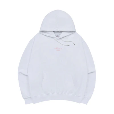 acmé de la vie White Unisex Hoodie with Solid Color and Letter Print Design ADLV-23FW-HDLTHK-WHT