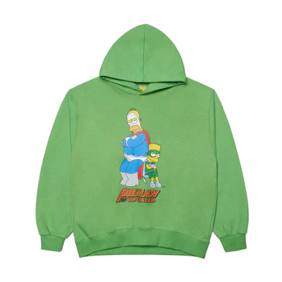 acmé de la vie THE SIMPSONS Cartoon Print Hoodie Unisex Green ADLV-21FW-HDSPPE-LGN