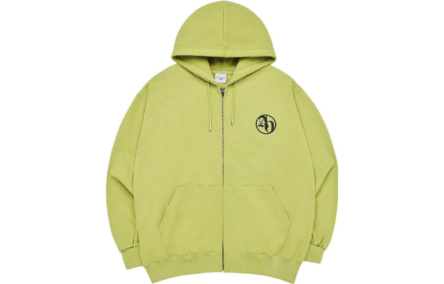 acmé de la vie Zip Hoodie Letter Print Jacket Green ADLV-23FW-ZPLSBL-LIM