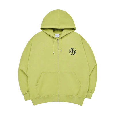 acmé de la vie Zip Hoodie Letter Print Jacket Green ADLV-23FW-ZPLSBL-LIM