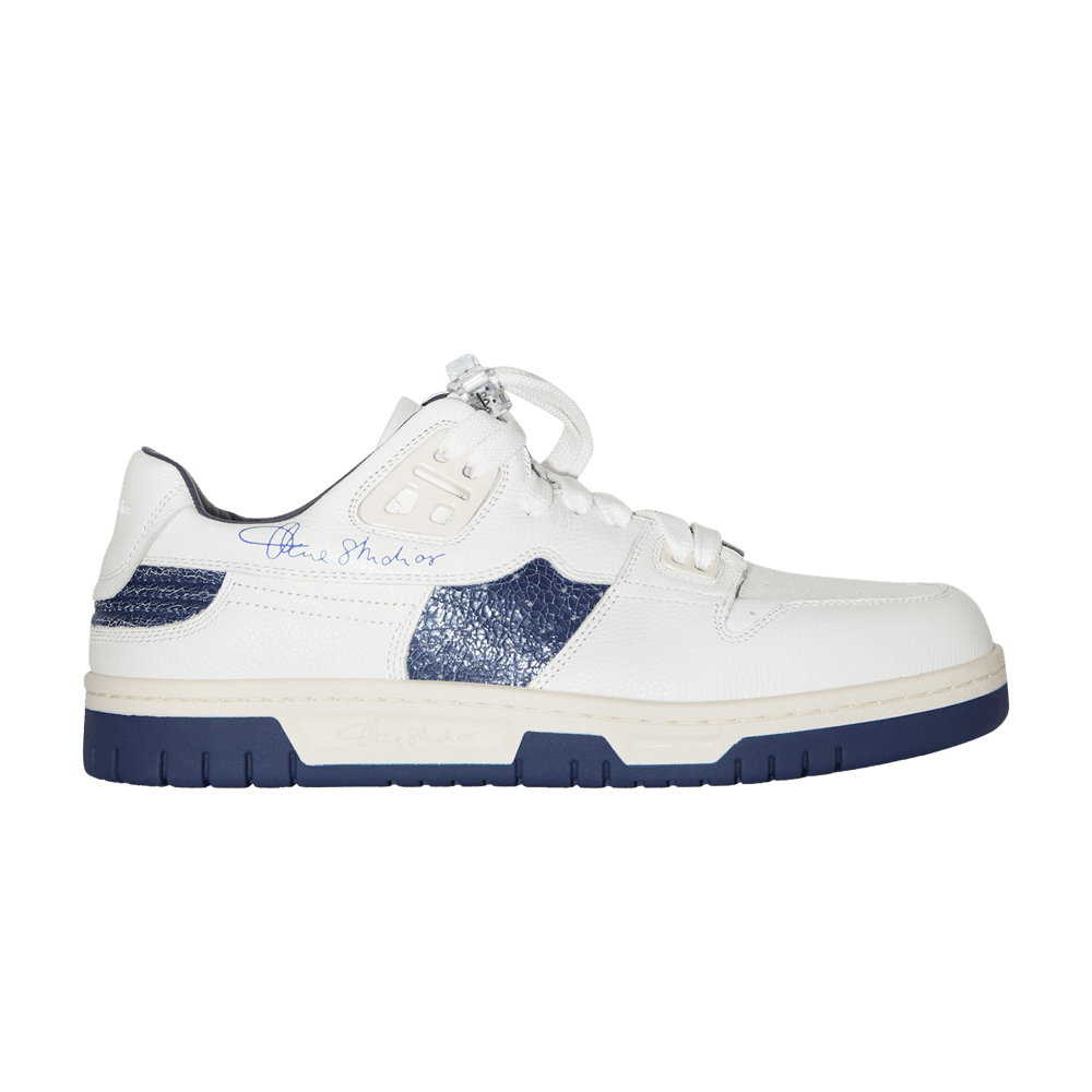 Buy Acne Studios 皮革 低幫綁帶 時尚板鞋 男款 白藍