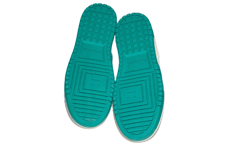 Shop Acne Studios 皮革低筒印花時尚板鞋 男款 白綠