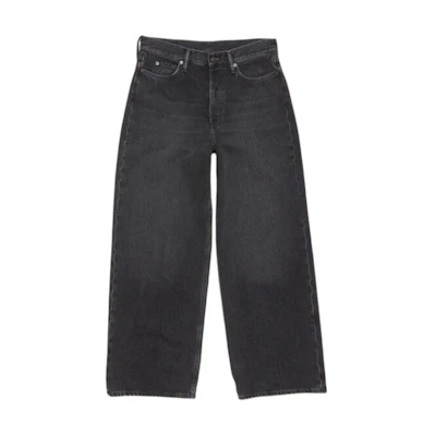 Acne Studios 1981M Black Washed Loose Low-Rise Wide-Leg Jeans Men B00375-900