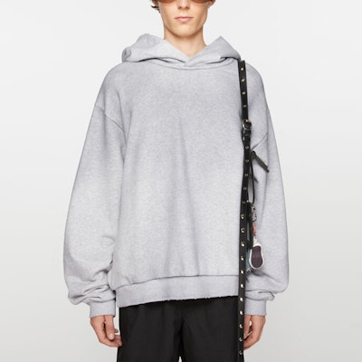 Acne Studios 1996 Collection Grey Letter Print Unisex Hoodie. CI0159-92H Lookbook Acne Studios 1996 Collection Grey Letter Print Unisex Hoodie. CI0159-92H