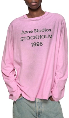 Acne Studios 1996 Camiseta Manga Larga Logo Rosa Unisex Corte Suelto. CL0197-DJS Sizing Acne Studios 1996 Camiseta Manga Larga Logo Rosa Unisex Corte Suelto. CL0197-DJS
