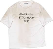 Acne Studios 1996 Logo Oversized Vintage Spray Distressed T-Shirt Unisex Grey White CL0196-DC6 Acne Studios 1996 Logo Oversized Vintage Spray Distressed T-Shirt Unisex Grey White CL0196-DC6