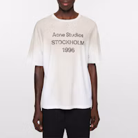 Lookbook Acne Studios 1996 復古噴染做舊Logo寬鬆T恤 男女款 灰白色 CL0196-DC6