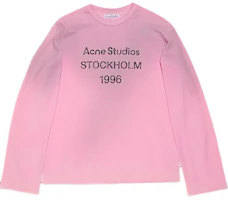 Acne Studios 1996 Logo Print Oversized Long Sleeve Tee Pink Unisex Retro Style CL0197-PINK Acne Studios 1996 Logo Print Oversized Long Sleeve Tee Pink Unisex Retro Style CL0197-PINK