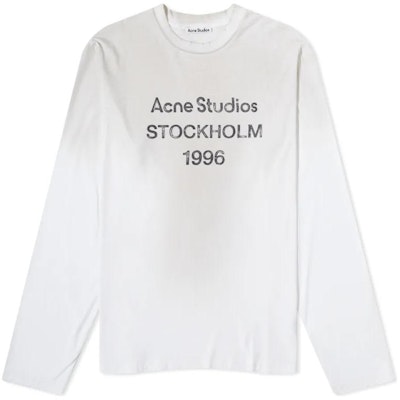 Acne Studios 1996 Logo Print Unisex Long Sleeve T-Shirt Gray White CL0197-183 Order Acne Studios 1996 Logo Print Unisex Long Sleeve T-Shirt Gray White CL0197-183
