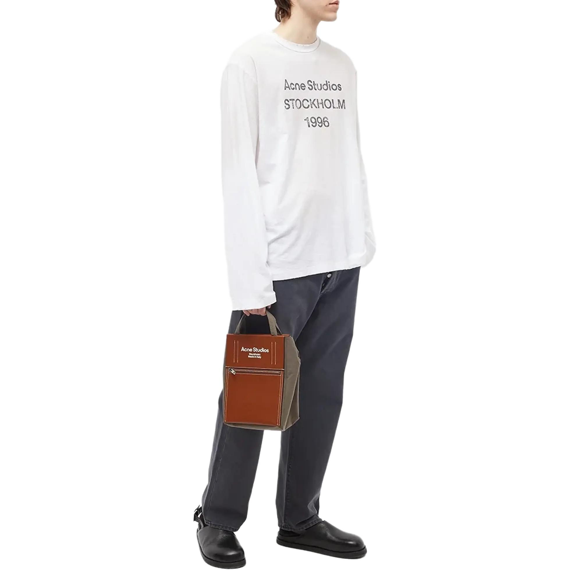 Lookbook Acne Studios 1996 Logo印花男女长袖T恤 灰白色 CL0197-183