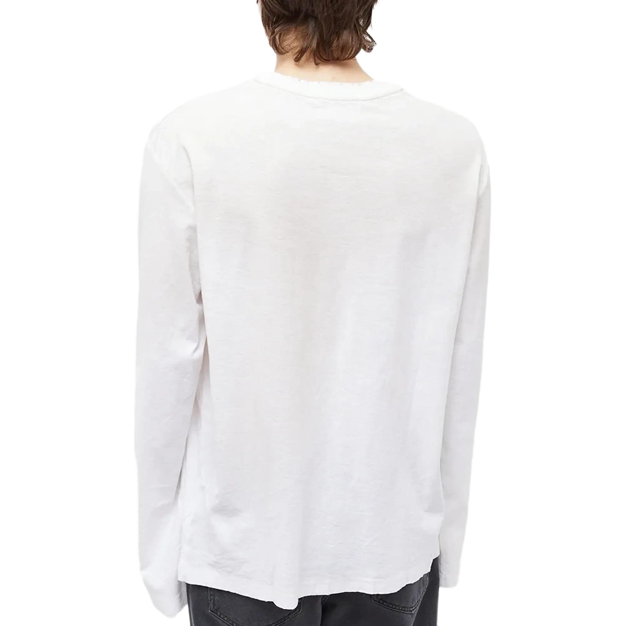 Shop Acne Studios 1996 Logo印花男女长袖T恤 灰白色 CL0197-183