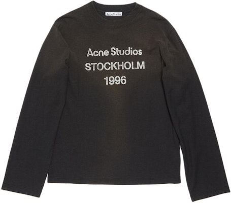 Acne Studios 1996 Oversized Logo Print Crewneck Sweatshirt Unisex Black CL0197-BM0 Order Acne Studios 1996 Oversized Logo Print Crewneck Sweatshirt Unisex Black CL0197-BM0