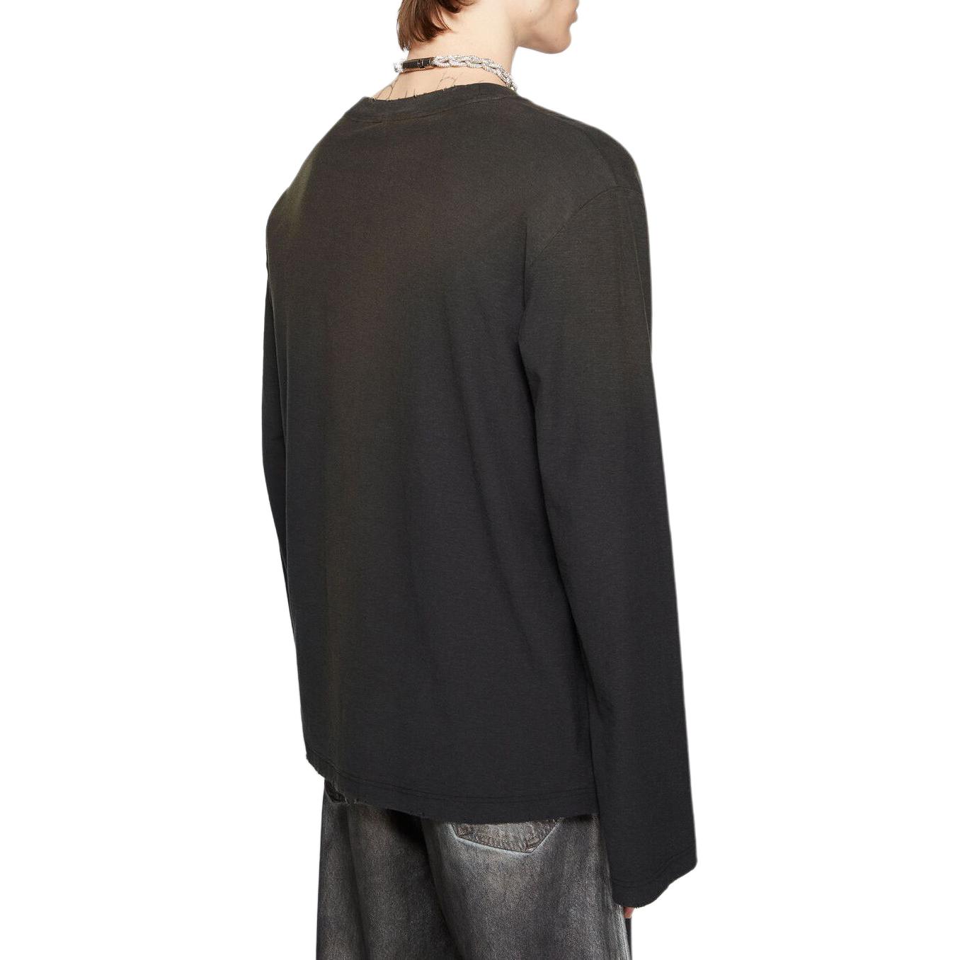 Shop Sudadera Unisex Negra Acne Studios 1996 Oversized Logo Print Crewneck. CL0197-BM0