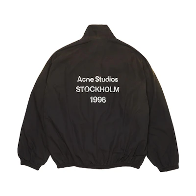 Acne Studios 1996 Series FW23 Washed Logo Stand Collar Zip Jacket Black Men’s. B90707-900