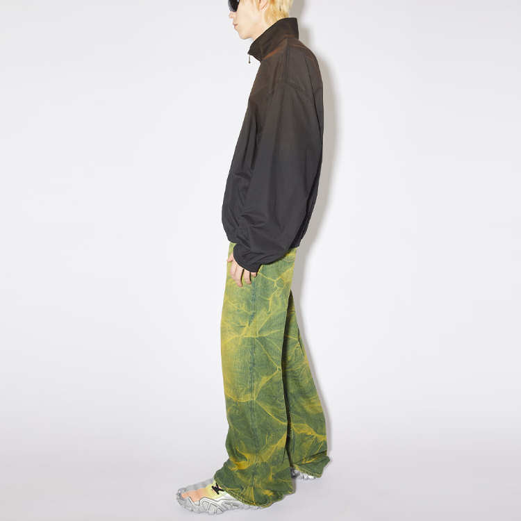 Details for Acne Studios 1996 FW23 Jaket Hitam Lelaki Logo Zip Kolar Berdiri. B90707-900