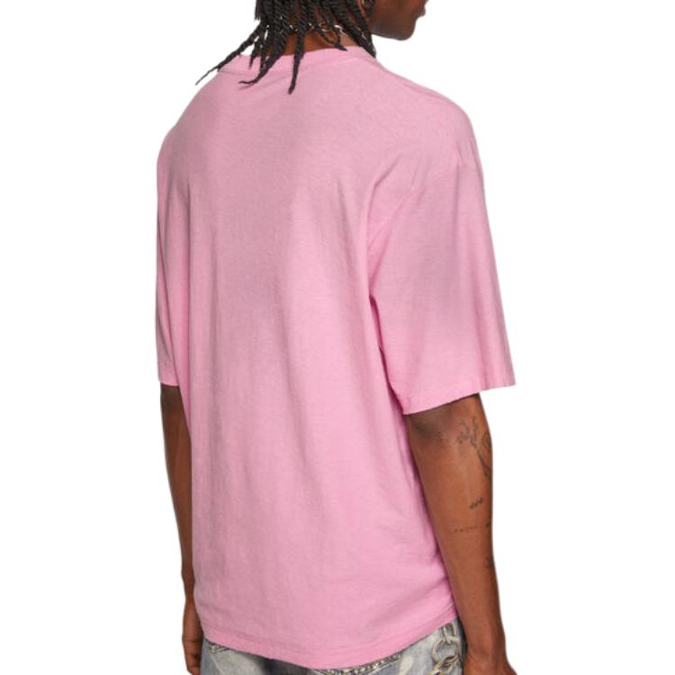 Shop Acne Studios 1996 Series Retro Logo Unisex Pink Crewneck T-Shirt. CL0196-DJS