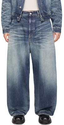 Acne Studios 2023M Jeans Lelaki Baggy Mid-Waist Vintage Blue Washed Denim B00372-863 Lookbook Acne Studios 2023M Jeans Lelaki Baggy Mid-Waist Vintage Blue Washed Denim B00372-863