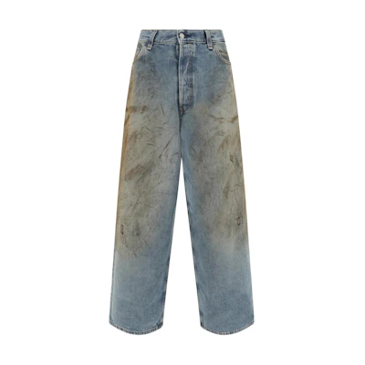 Acne Studios 2023M Super Baggy Patch Washed Loose Fit Denim Jeans Blue Men’s. B00381-863