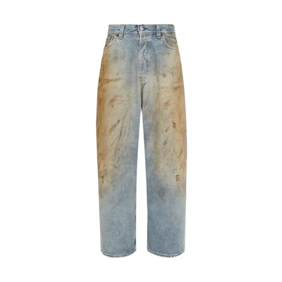 Acne Studios 2023M Super Baggy Relaxed Fit Distressed Jeans Blue . B00381