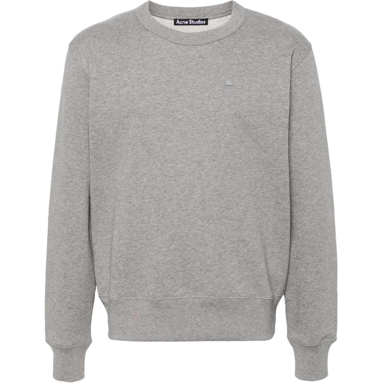 Acne Studios 2024 F/W Face Logo Patch Crewneck Sweatshirt Unisex Grey CI0173-X92