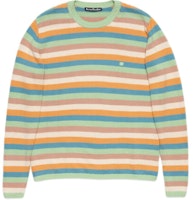 Acne Studios 2024 Striped Face Logo Knit Sweater Mint Green Unisex AJ C60094-DQ8 Acne Studios 2024 Striped Face Logo Knit Sweater Mint Green Unisex AJ C60094-DQ8