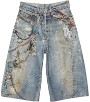 Acne Studios 24FW 3D Print Optical Illusion Loose Fit Denim Shorts Unisex BE0163-AUZ Acne Studios 24FW 3D Print Optical Illusion Loose Fit Denim Shorts Unisex BE0163-AUZ