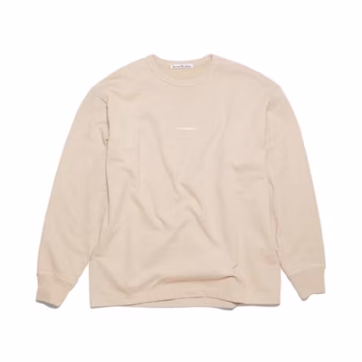 Acne Studios Beige Crewneck Sweatshirt With Embroidered Logo. BI0184AEA
