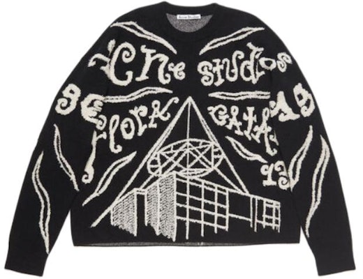Acne Studios 黑色印花針織長袖套頭毛衣。 B60297-BM9 Buy Acne Studios 黑色印花針織長袖套頭毛衣。 B60297-BM9
