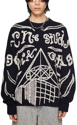 Acne Studios 黑色印花針織長袖套頭毛衣。 B60297-BM9 Lookbook Acne Studios 黑色印花針織長袖套頭毛衣。 B60297-BM9