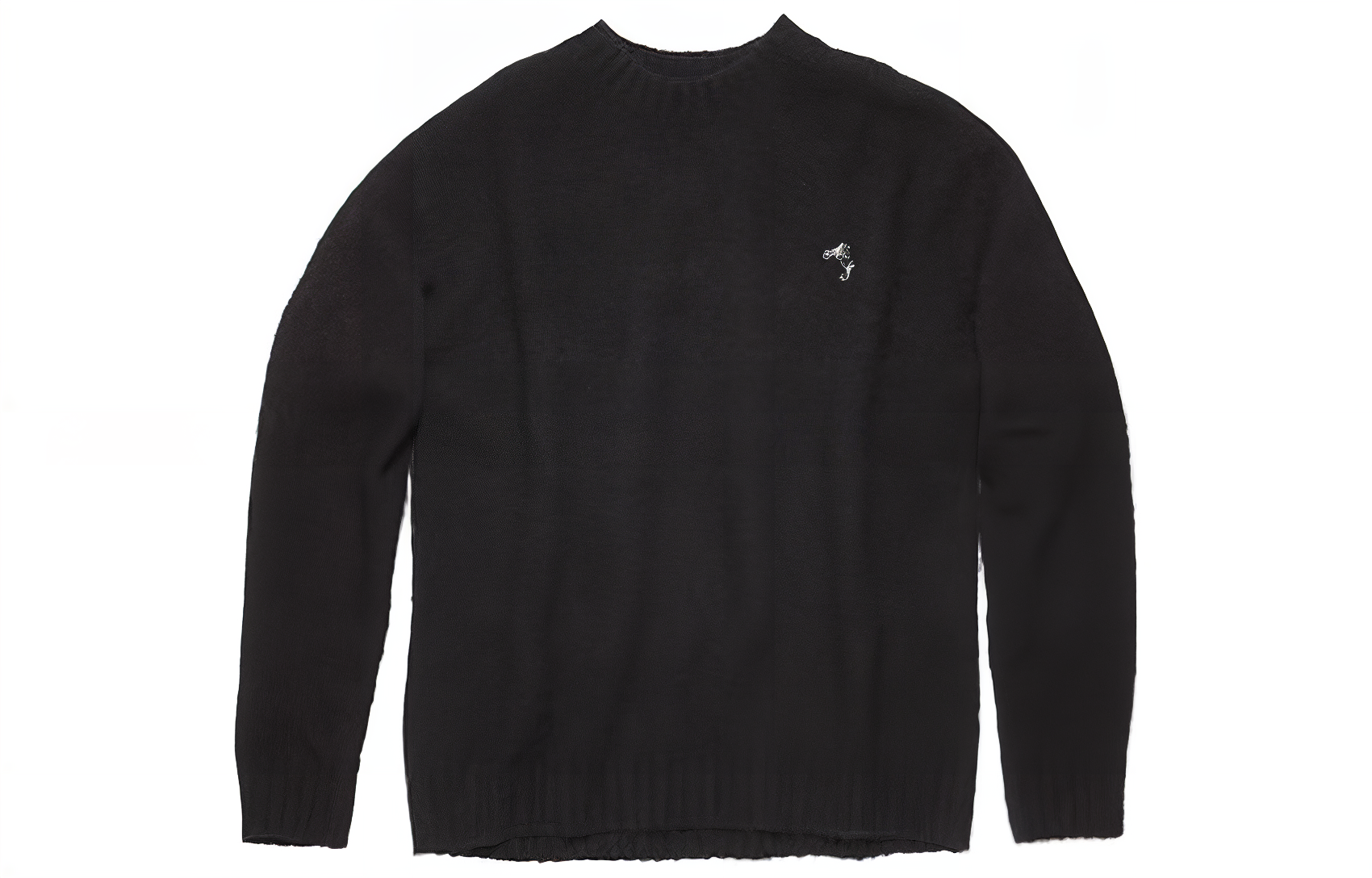 Acne Studios  Black Crewneck Sweater with Logo Embroidery. B60298-900