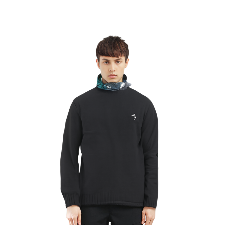 Cheap Acne Studios Baju Sweater Hitam Crewneck dengan Sulaman Logo. B60298-900