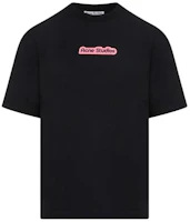 Acne Studios Black Crewneck T-Shirt with Letter Print Design BL0389-900 Acne Studios Black Crewneck T-Shirt with Letter Print Design BL0389-900